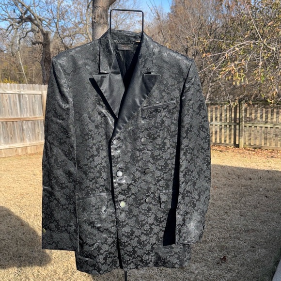 Vintage Double Breasted Brocade Tuxedo Smoking jacket 38l First Nighter 1960s - Picture 3 of 13